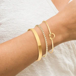 Herz Knoten Armband aus Edelstahl – Love Knot in Gold & Silber